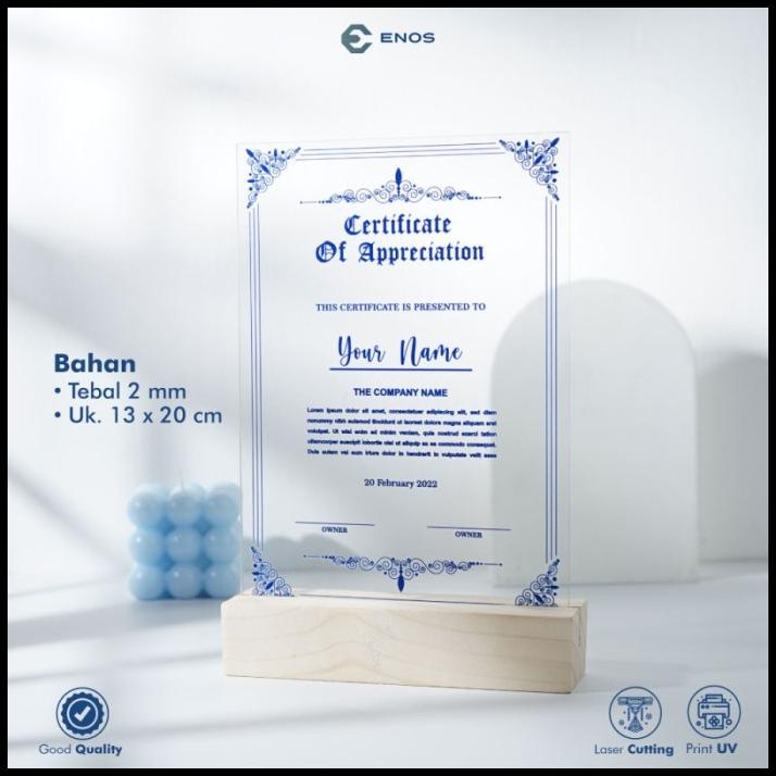 

HOT DEAL SERTIFIKAT CUSTOM | SERTIFIKAT ACRYLIC CUSTOM | SERTIFIKAT !!!!!