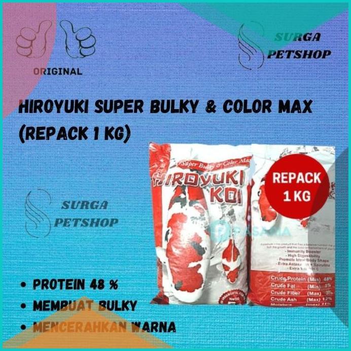 PAKAN MAKANAN IKAN HIROYUKI KOI MERAH REPACK 1 KG SUPER BULKY PROTEIN