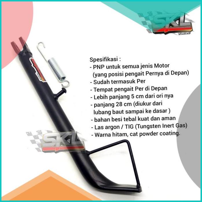 STANDAR SAMPING PANJANG MATIC X RIDE MIO BEAT STREET VARIO TINGGI 28CM