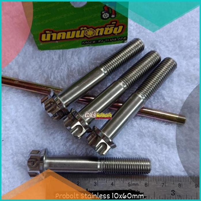 BAUT PROBOLT STAINLESS NEW MODEL 10x60MM drat 14 panjang 6cm 16novz3 l