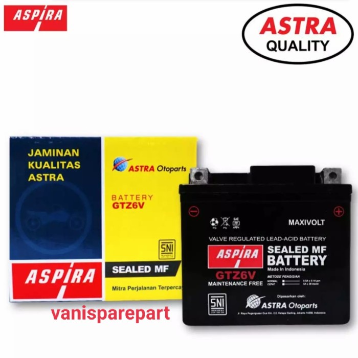 Aki Accu Gtz6V Aspira Vario 125 Vario 150 Best