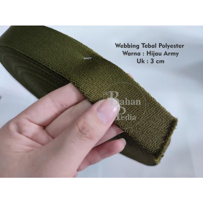 [Roll 27M] Tali Webbing Bisban Katun Poly Tebal Strap 3Cm 1.25Inch