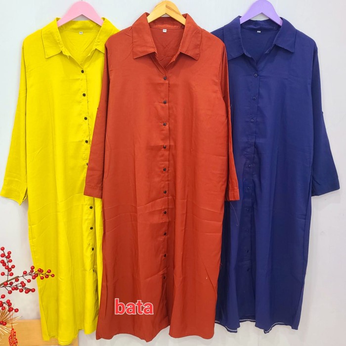 Long Tunik Katun Polos/Long Tunik Jumbo Ld 120Cm