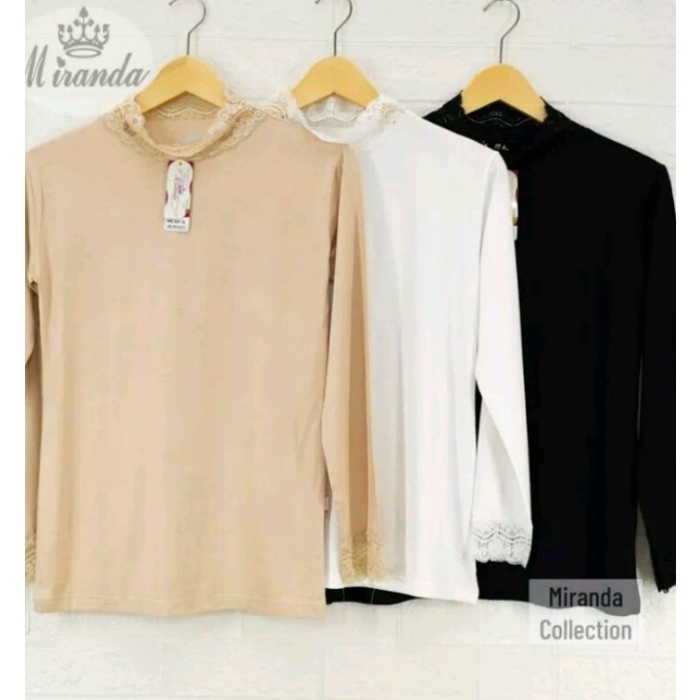 Baju Manset Renda Lengan Panjang Bahan Kaos Rayon Premium