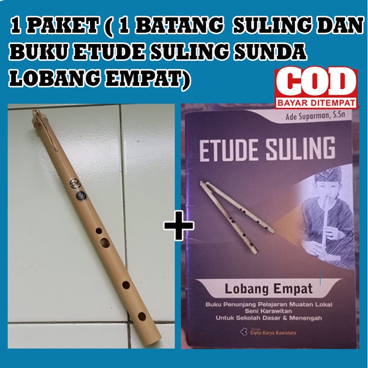 (Suling Kualitas Tas) Suling Seruling Sunda Lubang 4 Kualitas Tas Bahan Bambu Pilihan