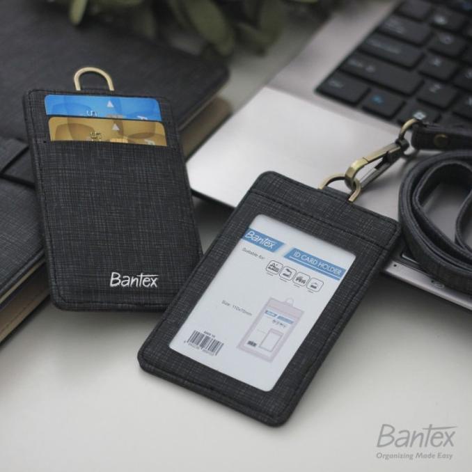 

Bantex Name Tag ID Card Holder Kulit HITAM 8869 03 Tali lanyard / Pcs
