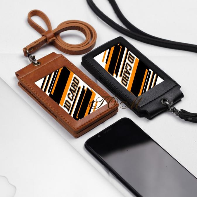 

ID Card Holder FRONT Lanyard Kulit Magnet Magnet Name Tag Kulit Murah