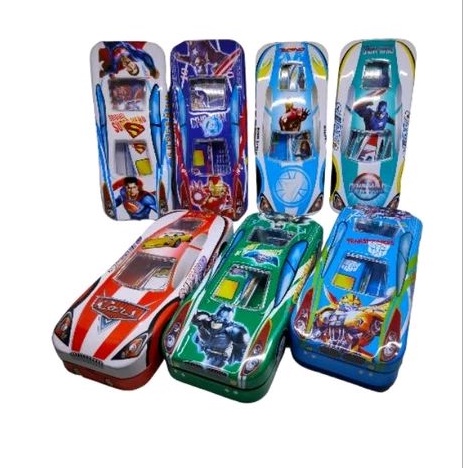 

Tempat/kotak/tepak pensil mobil susun 2 + anak 2in1 kaleng BR