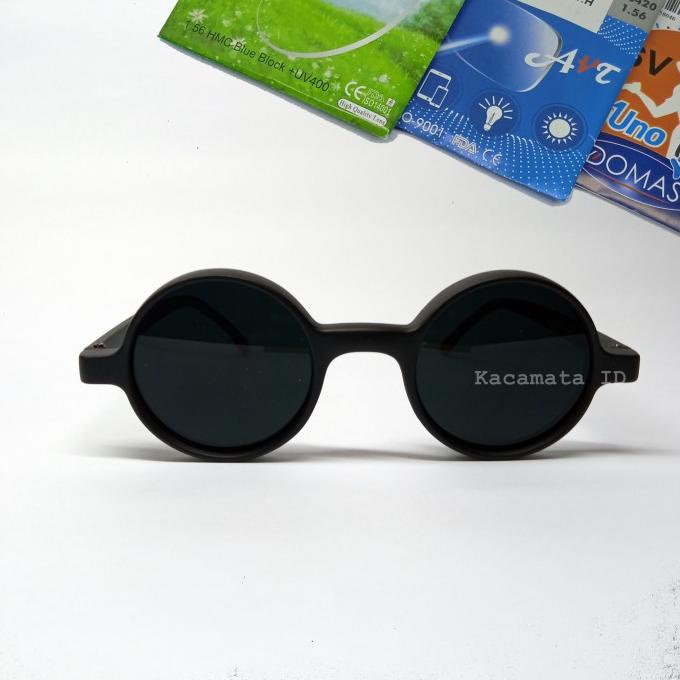 Gratis Ongkir K-Idm/ Kacamata Bulat Hitam Tebal Diameter Frame 45Mm Boboho Vintage Cod