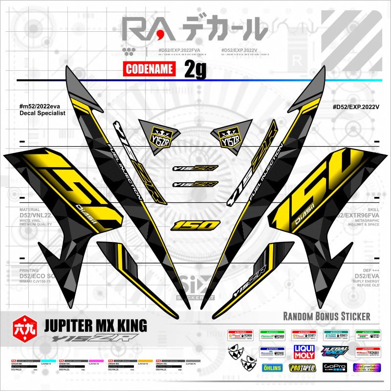 STICKER Y15ZR EDISI 150 KING/STRIPING YAMAHA SNIPER 150/STICKER MOTOR