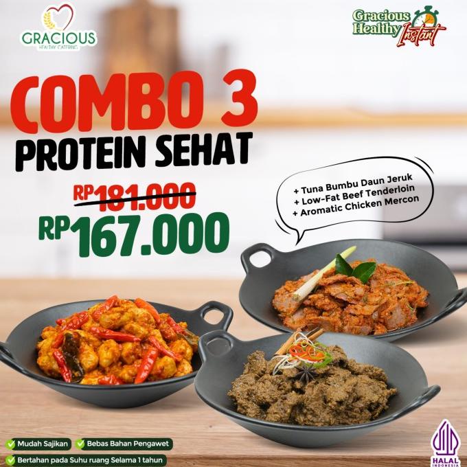 

COMBO 3 PROTEIN SEHAT | TUNA BUMBU DAUN JERUK, LOW-FAT BEEF TENDERLOIN TESSAANDRI