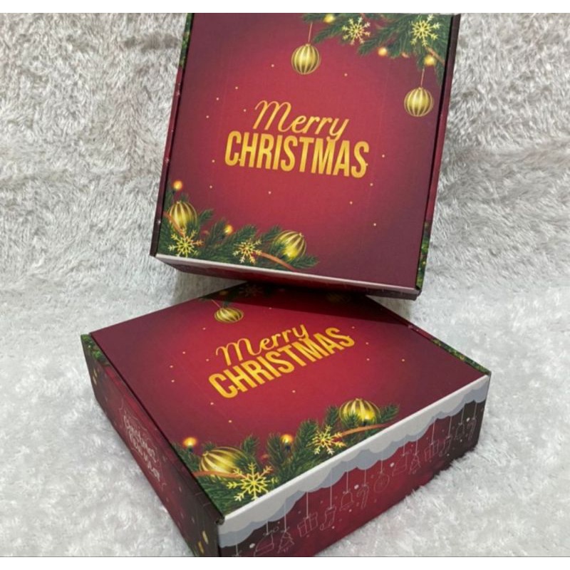 

KARDUS HAMPERS / GIFT BOX / KOTAK KADO (22x22x7 cm) CHRISTMAS HADIAH NATAL