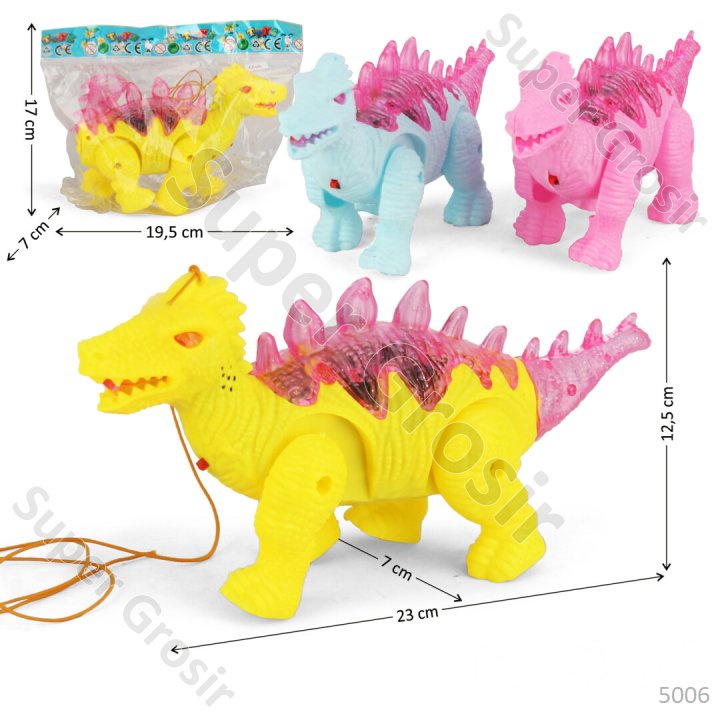 Mainan Anak Mainan Hewan Baterai_Animal B/O_Stegosaurus  Jalan Suara Lampu Toys