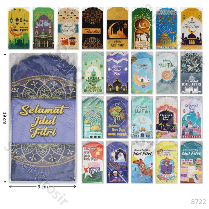

Amplop Lebaran Amplop Hari Raya Idul Fitri Amplop THR Lebaran size L isi 8 Pcs [uk.8,5x16,5 cm]