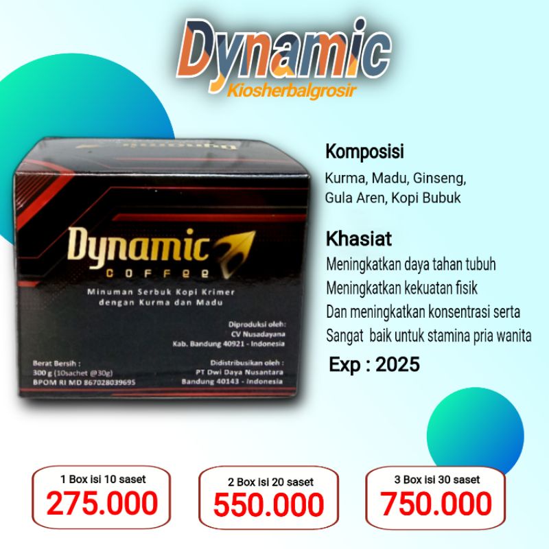 

Kopi dynamic original Kopi dynamik original dynamic coffee 1 bok isi 30 sachet