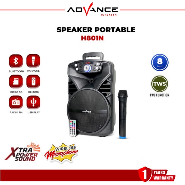 Speaker Bluetooth Portable Advance H-801N / H801N Speaker Aktif Masih Ready