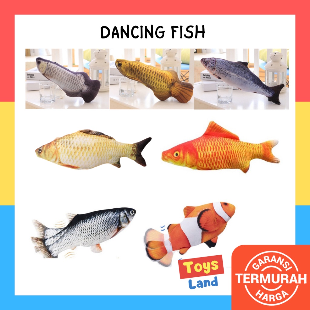 COD  Dancing Fish Catnip Mainan Ikan Bergerak Boneka Ikan Boneka Bergerak Boneka Anak Boneka Bayi