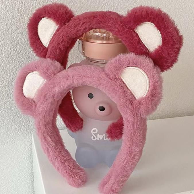 Lotso Korean Fluffy Head Band / Bando Toy Story Empuk Plush / Bandana