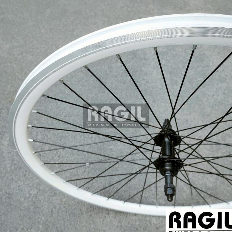 Hemat WHEELSET VELG 26 ATLANTIS DOUBLE WALL ALLOY RIM RIMS 26" INCH DEPAN DAN BELAKANG HITAM SEPEDA 
