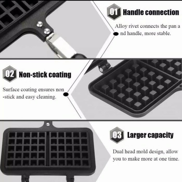 Ugo Alat Cetak Pancake Waffle Maker Non Sti Tanpa Listrik Crepe Kue Pemanggang Roti