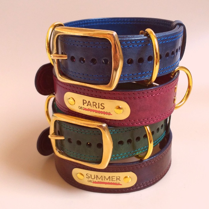 Promo Kalung Anjing Besar Kulit Grafir Nama Collar Dog