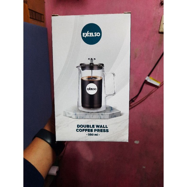 Excelso Double Wall Coffee Press 350Ml /French Press/ Pres Kopi Saringan Kopi