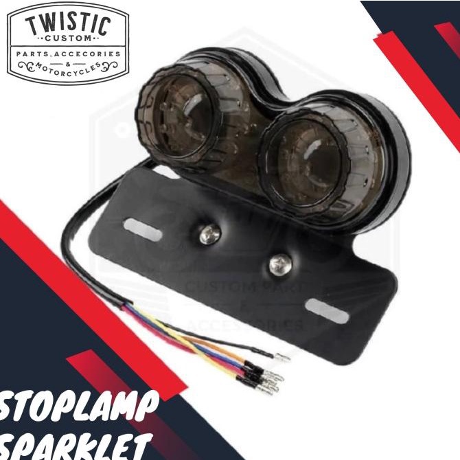 Stoplamp Sparklet Lampu Belakang Motor Kawasaki W175 CB Harley Triumph
