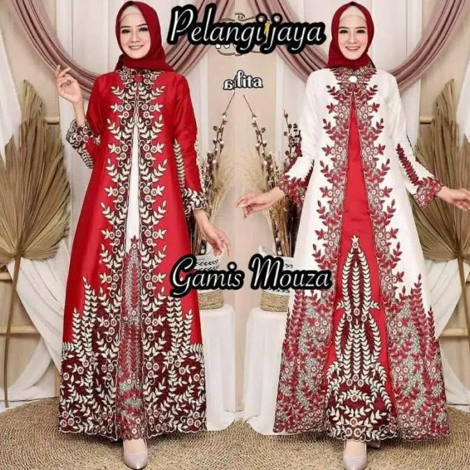 GAMIS MOUZA TAFFETA BORDIR ORI BY PELANGI JAYA SIZE M-XXL