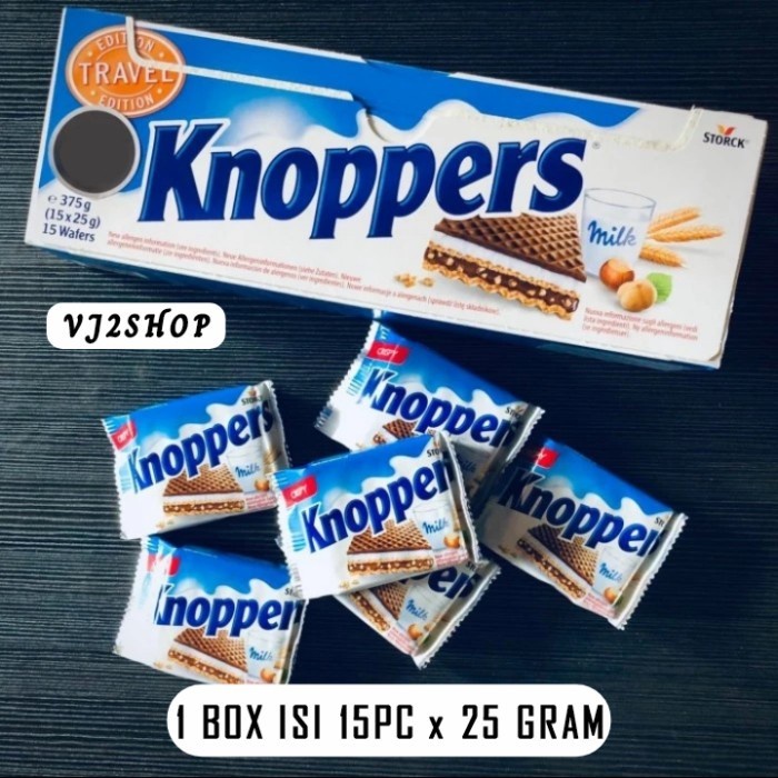 

Biskuit Wafer - Storck Knoppers Hazelnut Milk Wafer Coklat Biskuit Knopper