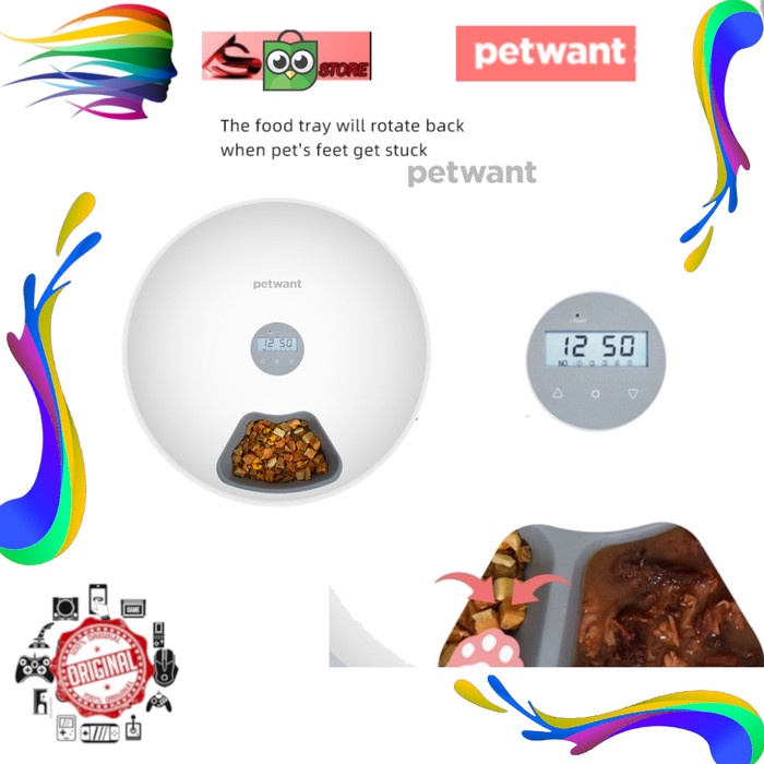 Terbaru Petwant F6 Tempat Makan Hewan Kucing/Anjing Pet Food Timer Otomatis Promo Terlaris