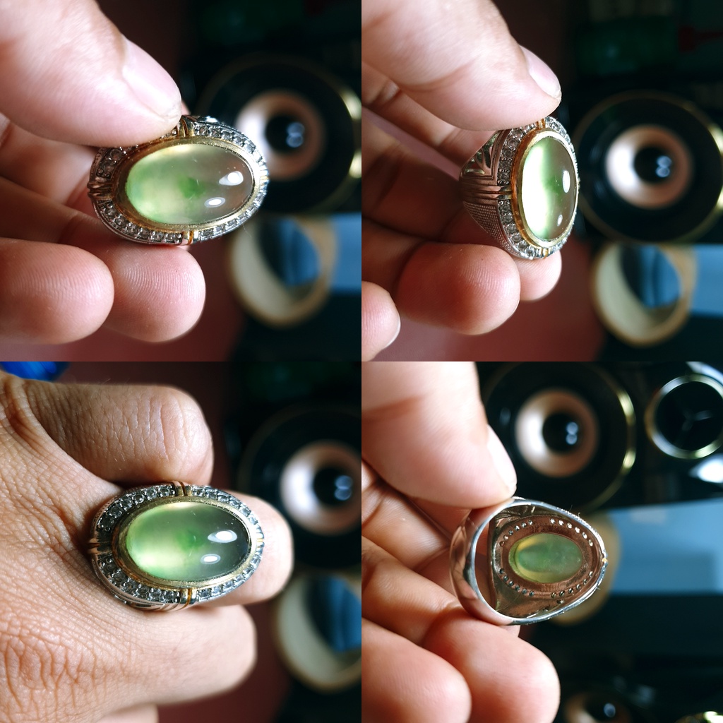 BATU CINCIN NEON LUMUT TOTOL HIJAU BENING KERISTAL IDOCRASE BATU LUMUT ACEH NO47