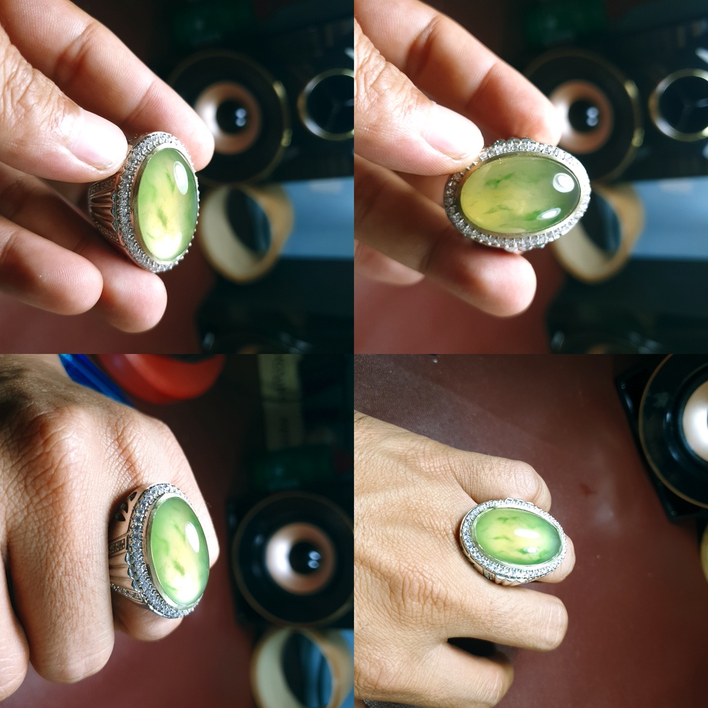 BATU CINCIN NEON LUMUT TOTOL HIJAU BENING KERISTAL IDOCRASE BATU LUMUT ACEH NO51