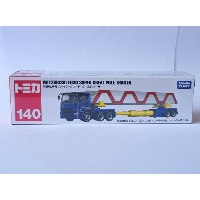Tomica Long 140 Mitsubishi Fuso Super Great Pole Trailer miniatur truk Terbaru