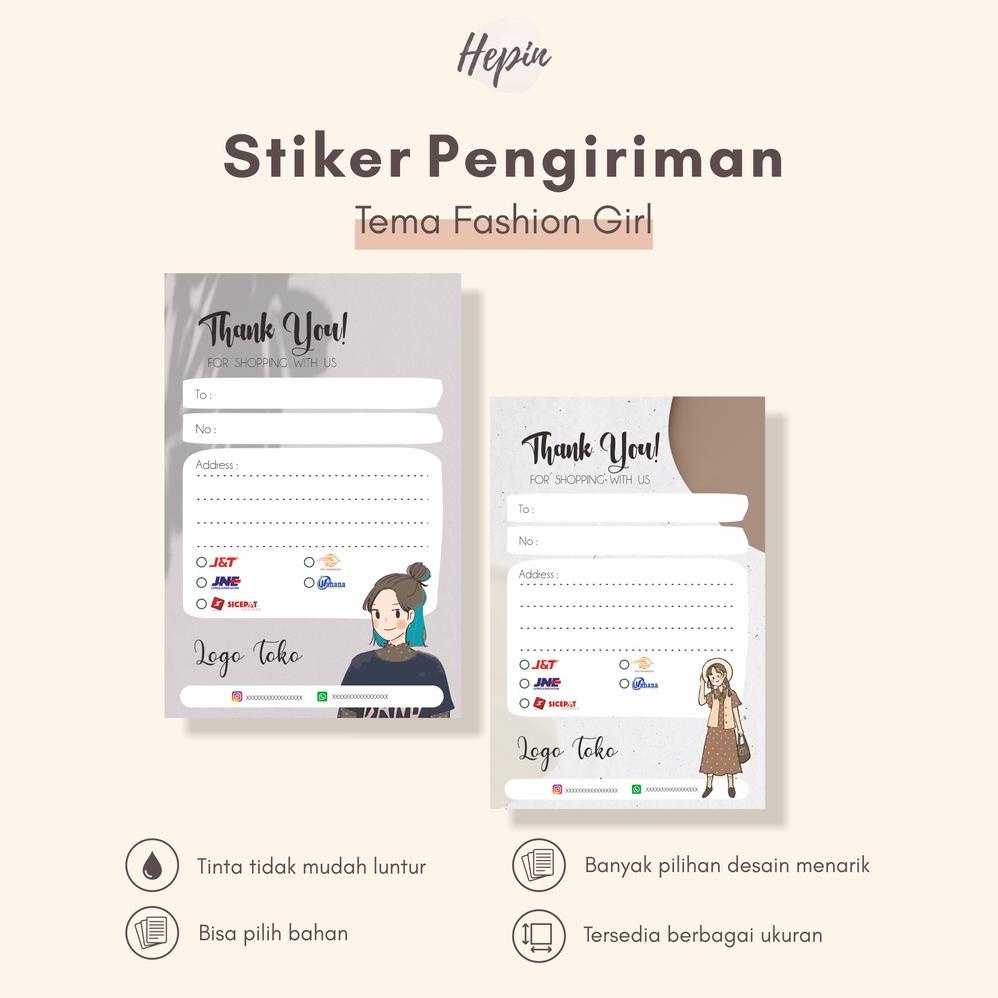 

stiker label pengiriman edisi FASHION GIRL/cetak stiker pengiriman murah/stiker label murah