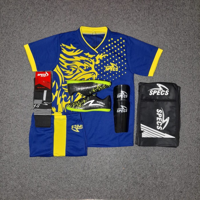 Paket Koplit 5 Set Sepatu Futsal Anak Specs Spyder Stelan Jersey