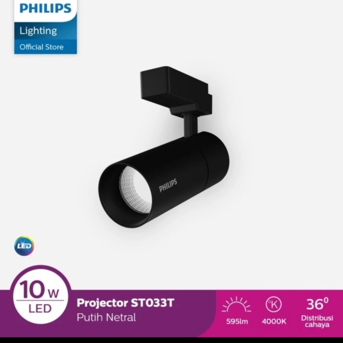 PHILIPS LED PROJECTOR ST033T BLACK 10W 4000K 24D