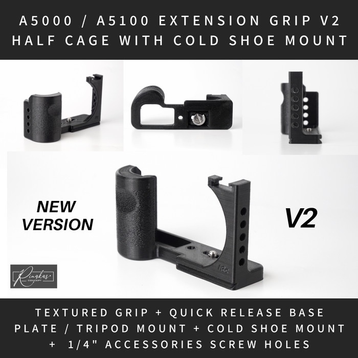 EXTENSION GRIP V2 HALF RIG CAGE CASE SONY A5000 A5100 RINGKAS CONCEPT