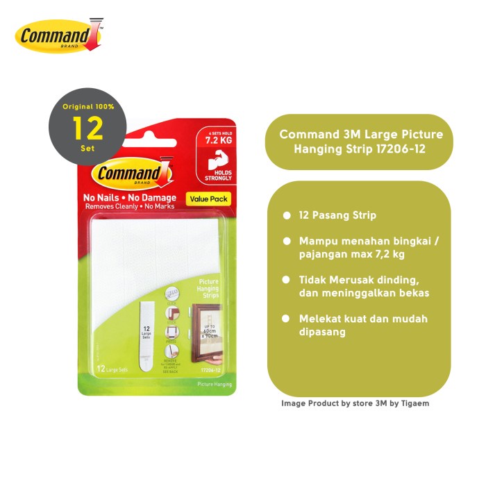 

Terbaru Large Picture Hanging Strips 3M Command 17206-12 Promo Terlaris