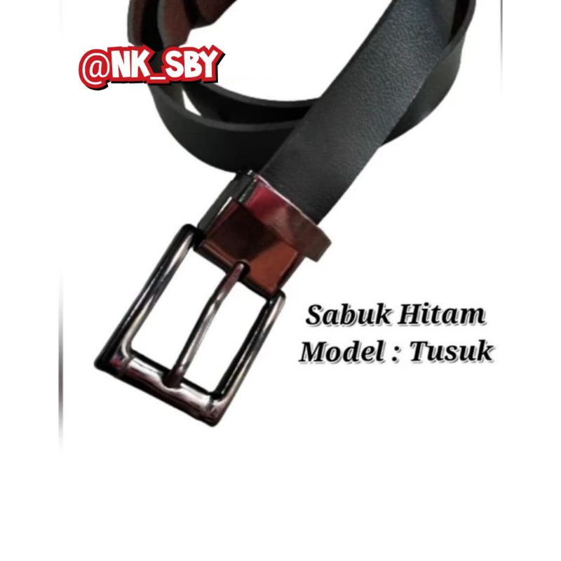 SABUK / IKAT PINGGANG / GESPER HITAM POLOS JARUM TUSUK ( PREMIUM )
