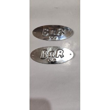 plat logo bnr silver plc pleci dua pieces original bnr