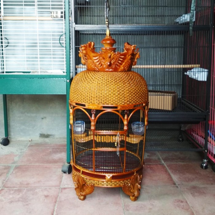 Promo Kandang Burung Perkutut Mahkota Pelitutan Mahkotanya Kayu Jati