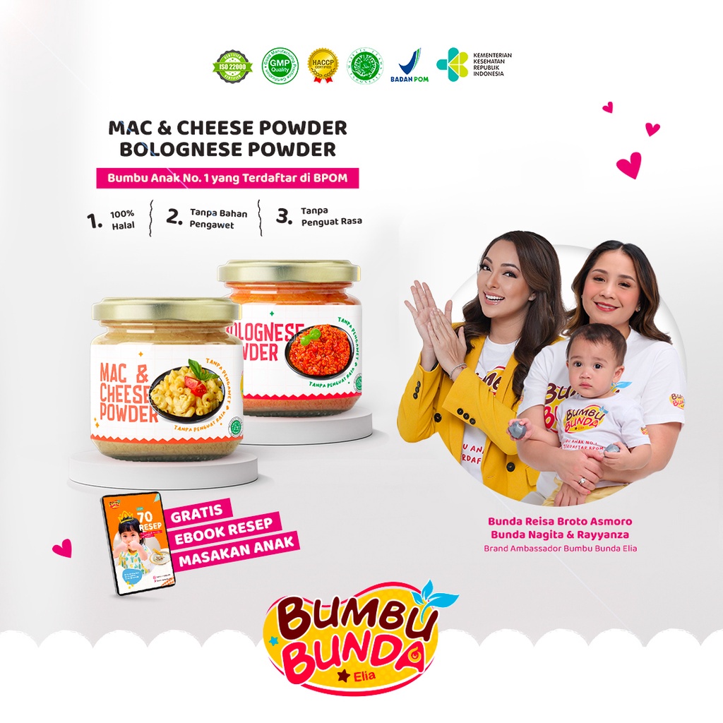 

Bumbu Bunda Elia Mac & Cheese Powder / Bolognese Powder Non Msg Non Gawet / Bumbu Pasta Anak / Bumbu