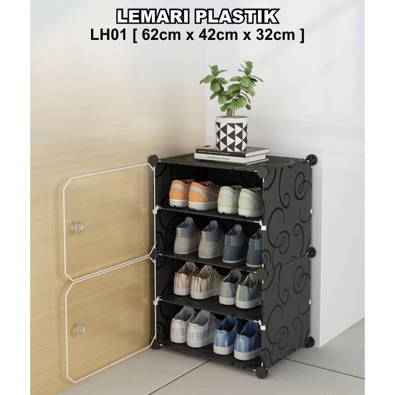 box sepatu transparan LH01 box sepatu susun Kotak Sepatu Lipat Transparan Tebal Shoes box serbaguna