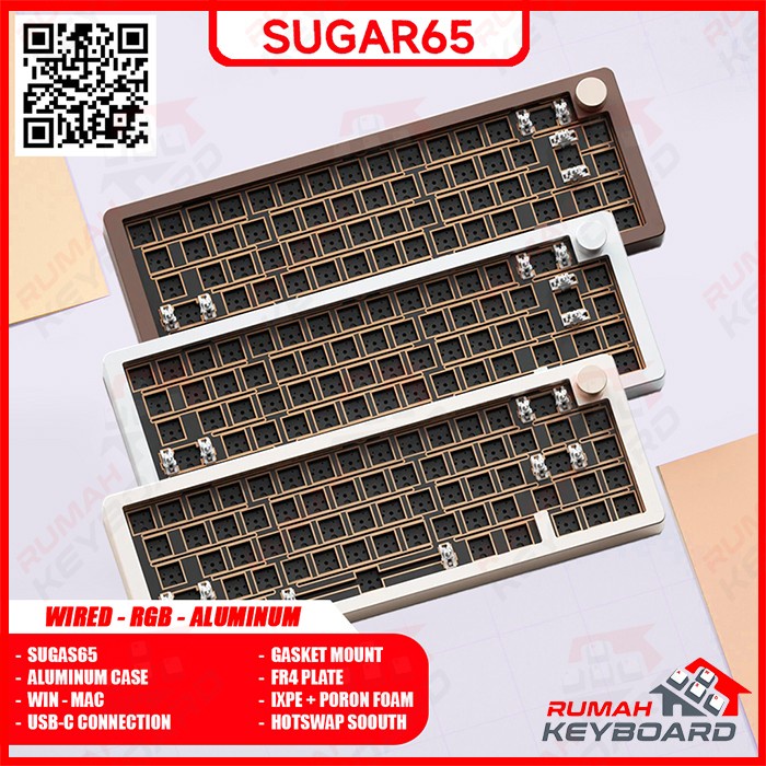 MECHANICAL KEYBOARD - SUGAR65 - 65% - GASKET - SOUTH RGB - ALUMINUM