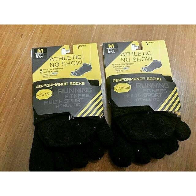 VIBRAM FIVEFINGERS SOCKS - NO SHOW BLACK (100% ORI) ORIGINAL TERBARU