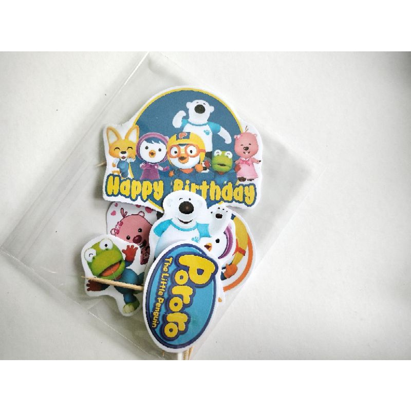 Topper Cake Pororo/Topper Cake Ultah /Asesoris Kue Ultah