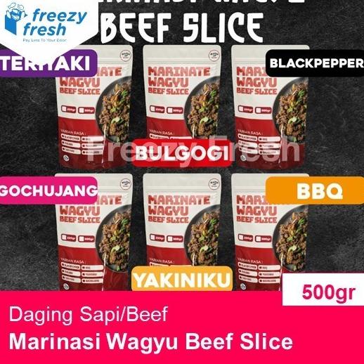 

Marinated Wagyu Beef Slice / Daging Wagyu Slice 500Gr By Mafia Daging Purwinata