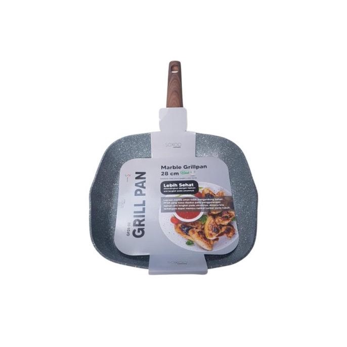 Soxoo Cookware Grill Pan Marble 28 Cm Gp28-02 Pemanggang Griller Agalonline