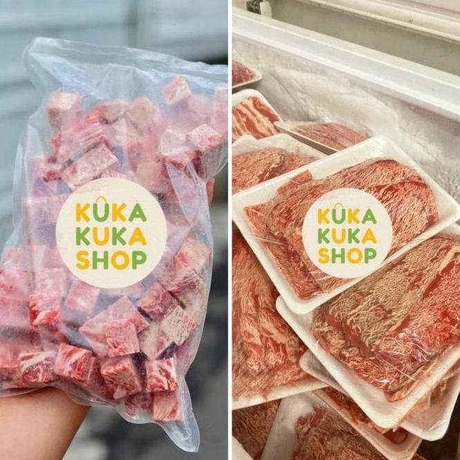 

Terjangkau Bundling Wagyu Beef Slice 500Gr + Wagyu Saikoro Cubes 500Gr Lovloa