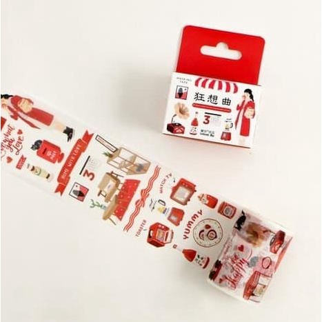 

RED Daily Activities Masking Washi Tape Selotip Solasi Lucu
